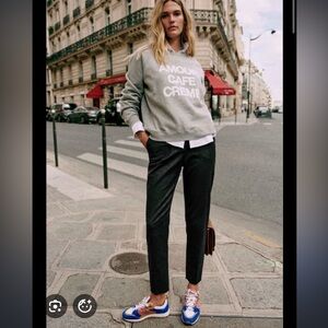 Sezane Amour Cafe Crème Sweatshirt in Molted Grey